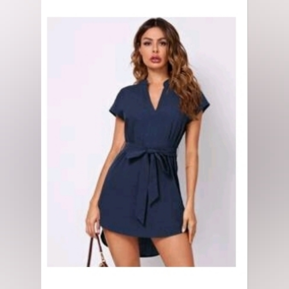 Elegant Navy Blue Women's Dress